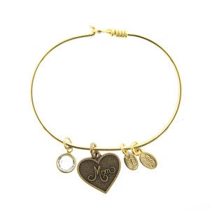 Gold Mom Bracelet with Swarovski Crystal