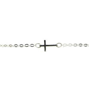 Silver Cross Anklet