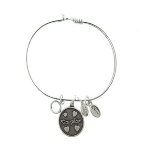 Silver Daughter Bracelet with Swarovski Crystal image 1