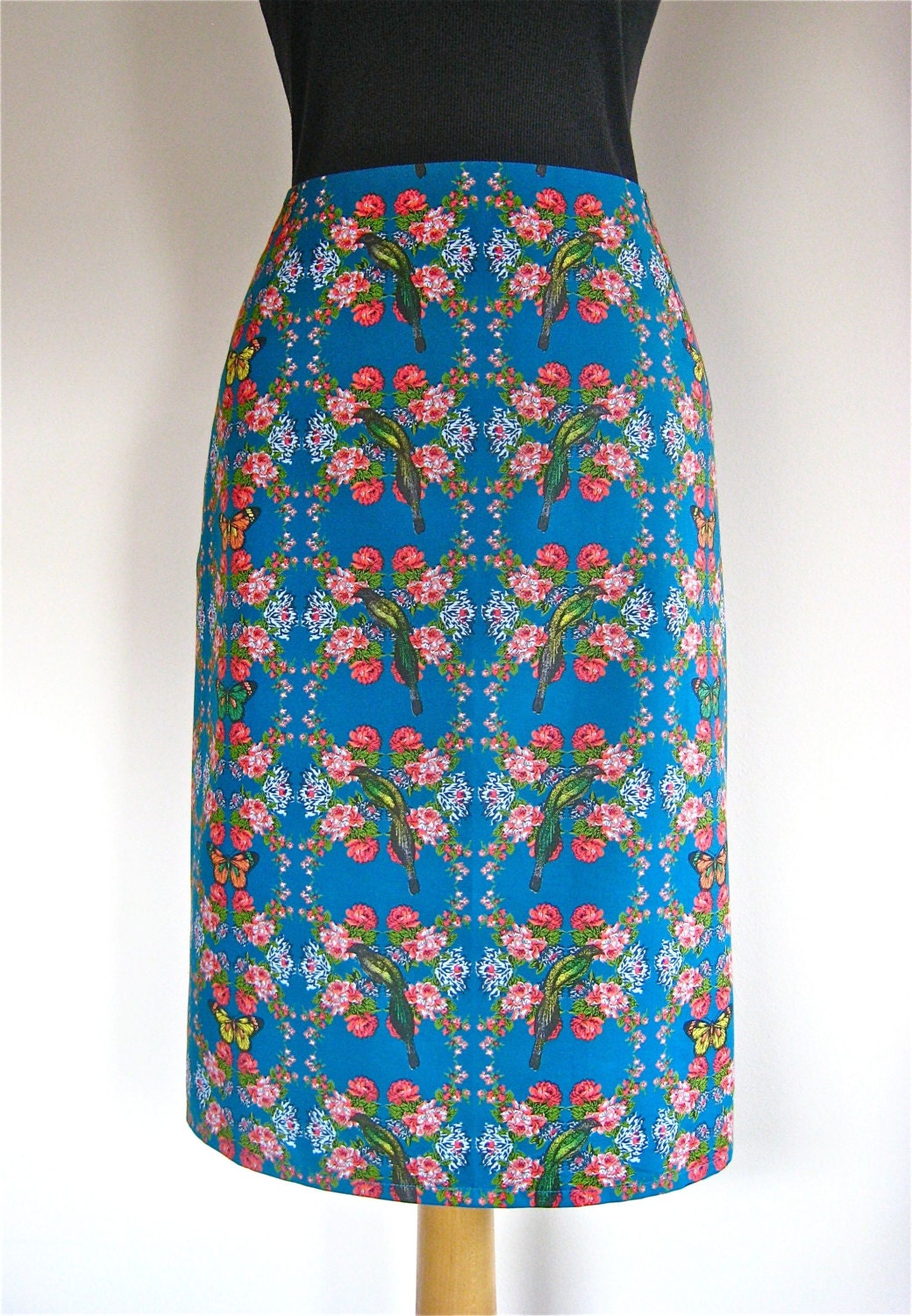 Classic Pencil Skirt in Palace Garden Fabric From Bird of - Etsy