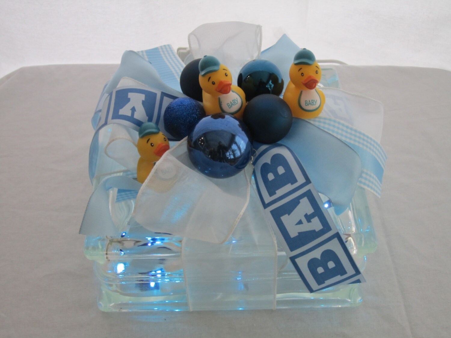 Lighted Glass Block, Night Light, Baby Boy, New Baby, Nursery