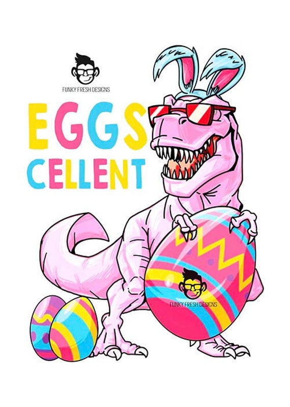 Dinosaur Eggs Cellent Easter sublimation design. Perfect for boys girls. Bunny ears Easter Egg Digital file. png jpeg jpg transfer optional