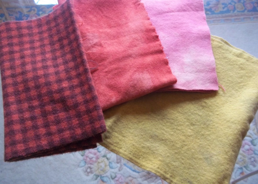 Wool Fiber Arts Supply Craft Felting Supplies 4 Pieces Hand Dyed and ...