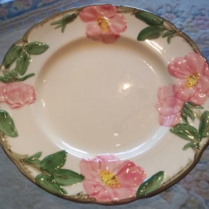 8&quot; Salad plate Dessert PlatesDining Kitchen Pottery Collectible FRANCISCAN POTTERY Desert Rose t.v. mark 50&#39;s
