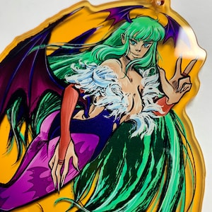 Morrigan Aensland Darkstalkers Vampire Savior FGC fighting game waifu 5 inch keychain