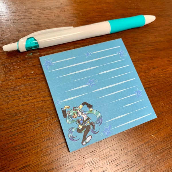 Hatsune Miku Memo Pad 3 x 3 inches, 50 sheets tear away | Vocaloid Fandom Stationery School Office To Do List Planner Notepad