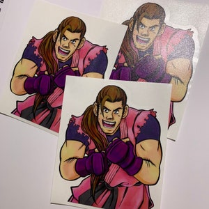 Street Fighter Dan Hibiki 5 inch vinyl car decal sticker - FGC SF | Waterproof Weatherproof anime peeker