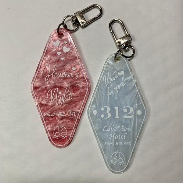 Silent Hill Hotel Keychains - Lake View Hotel Heaven's Night Konami Dead by Daylight DBD PS2 Horror Video Game  acrylic charm