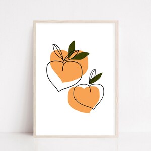 Abstract Fruit Print | Neutral Color Fruit Wall Decor | Orange Print | Peach Print | Modern Print