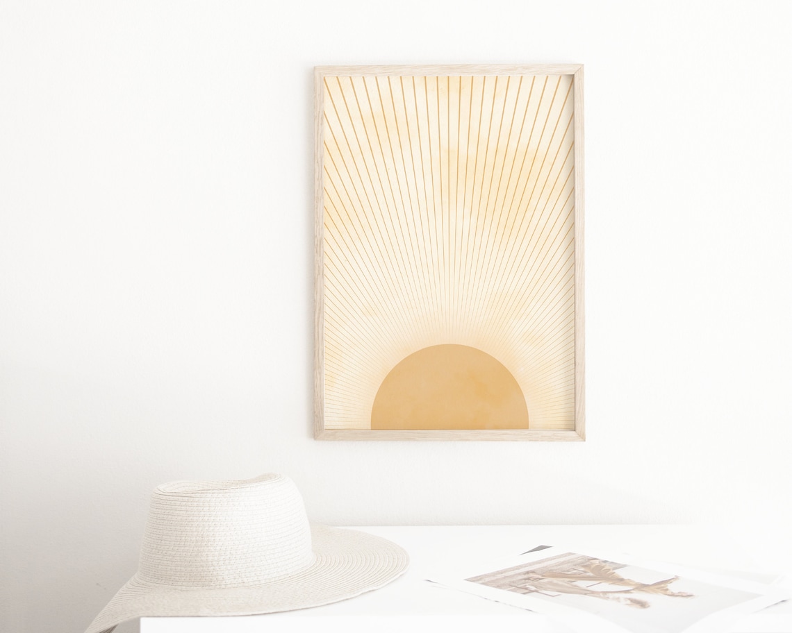 Vintage Golden Sunrise Print Cloudy Sunrise Print Abstract - Etsy