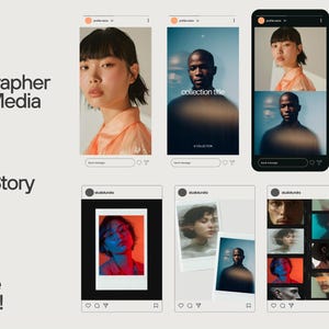 50 Aesthetic Instagram Story & Post Template Bundle | Photographer Template | Social Media Canva Template | Modern Photography Template
