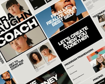 Coaching Presentation Canva Template: Editable Pitch Deck (Digital Download)