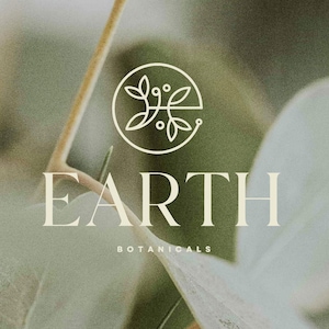 Elegant Earth Logo Design: Editable Canva Template (DIY)