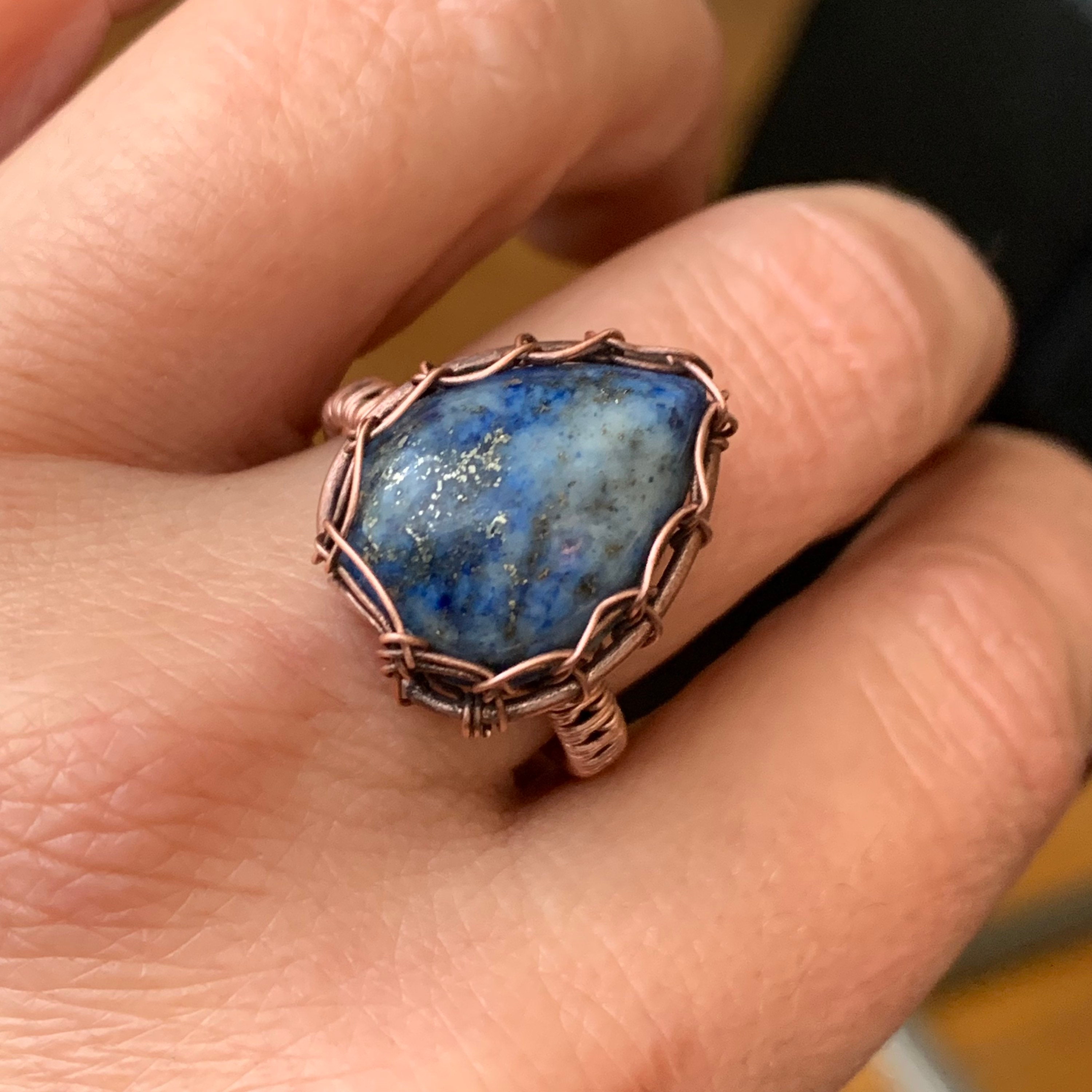ANY SIZE Gemstone Wire Ring Lapis Lazuli Ring