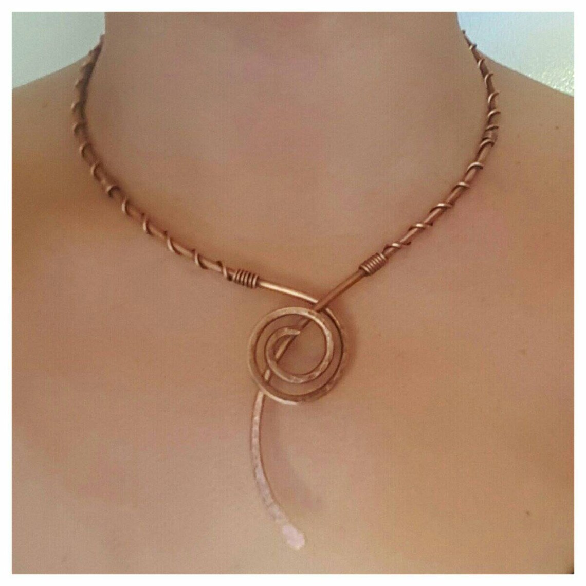 Minimalist copper choker wire choker copper necklace wire Etsy