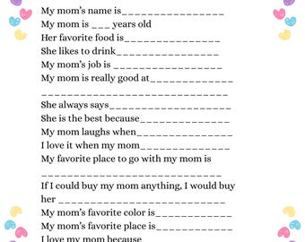 Todo sobre mi mamá (para imprimir) + Página para colorear con motivos florales
