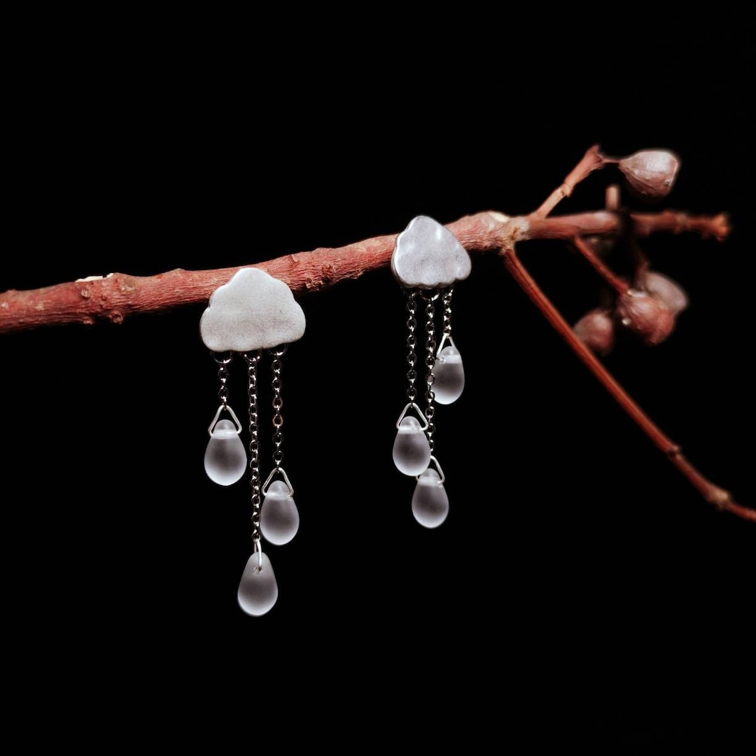 Rain Clouds Sterling Silver Nap Earrings
