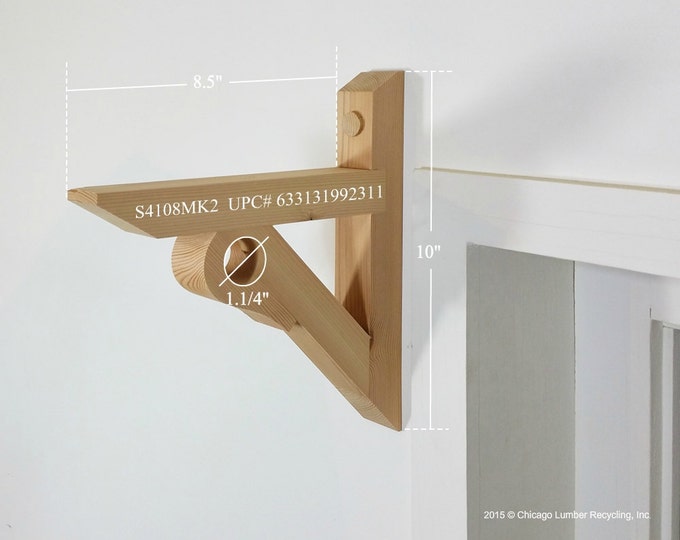 Curtain Rod Support Chicago Lumber Recycling Shelf Bracket Support With Curtain Dry Rod Holder S4108mk2 Unique Concept Handcrafted Entirely