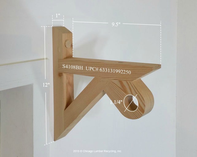 Combined Single Curtain Rod Shelf Support Bracket S4108bh Image 0