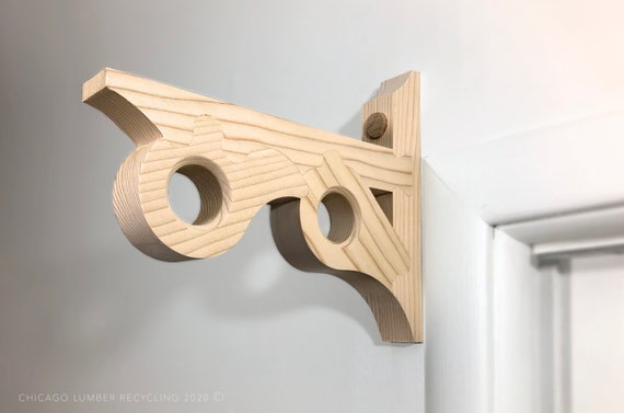 Pair Of Double Curtain Dry Brackets 2 Rods Bracket Pair Of Double Curtain Dry Brackets, Wood Curtain Rod Holders 2