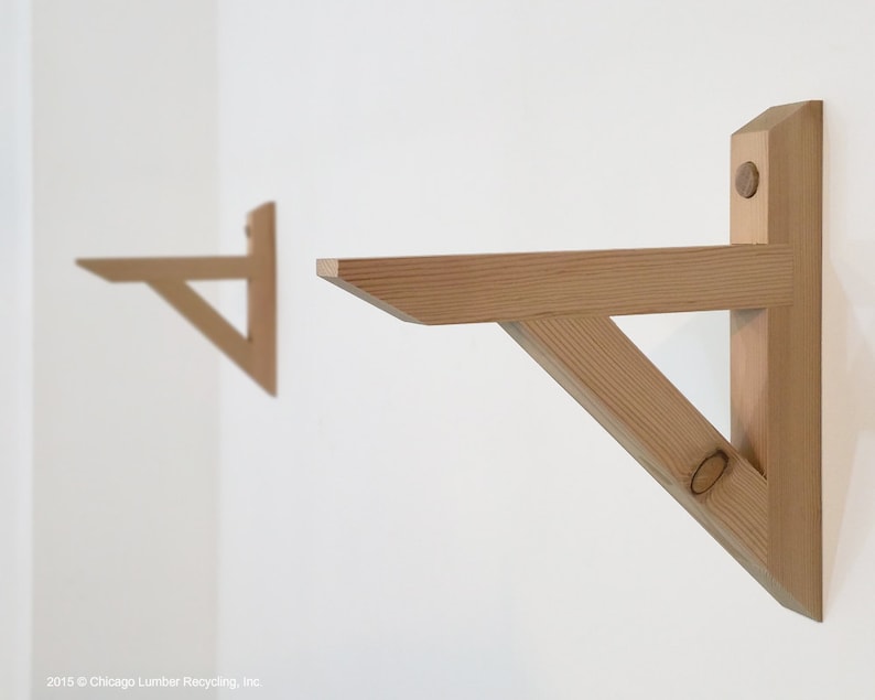 Pair of Shelf Support Hardware Reclaimed Braces of Wood Etsy