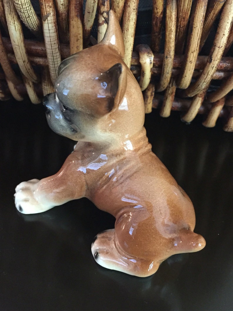 BOXER PUP Figurine West Germany Fine Quality Ceramic Vintage
