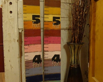 Wooden Growth Chart - Stripe! Striped Growth Chart, Kid Room Decor, Child Keepsake, Rainbow Ruler, First Birthday Gift, Boy Or Girl, Measure