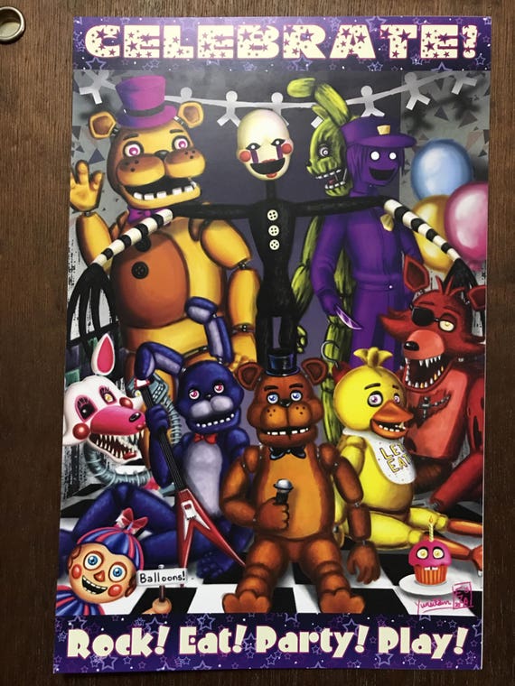 Cheap Fnaf Celebrate Poster, Five Nights at Freddys Poster Wall