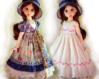 Fits 18/" MSD BJD Kaye Wiggs Liz Frost Bohemian Girl PDF Dress /& Hat Pattern