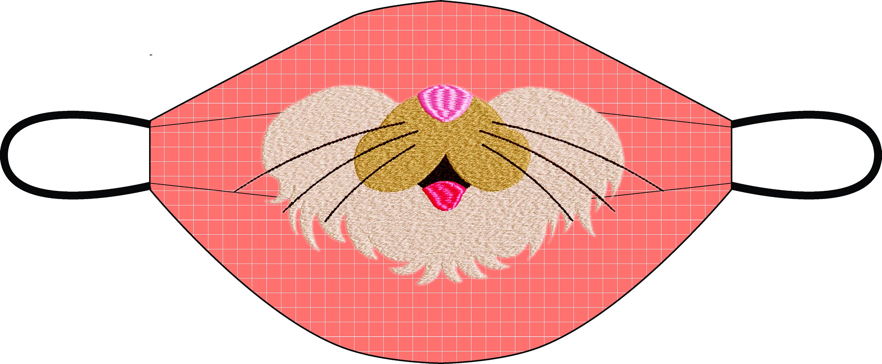 Cat Face Mask Pattern In the Hoop Embroidery Design Files 3 Etsy
