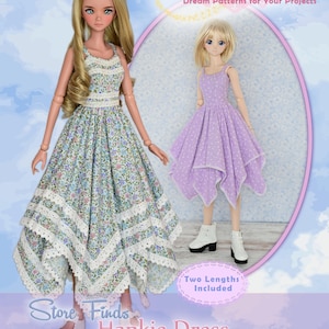 BJD Doll Clothes Pattern Fits 23.5"  Smart Doll Dollfie Dream 1/3 SD Dress Clothing Gown Trendy Modern Ball Jointed by Luminaria Designs