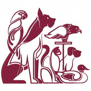 Vet Animals Cat Dog Bird Embroidery Design File .vip .vp3 .hus .pes .pec .jef .sew .xxx .csd .dst .exp .emd .10o .pcs .pcm and More. 3 Sizes