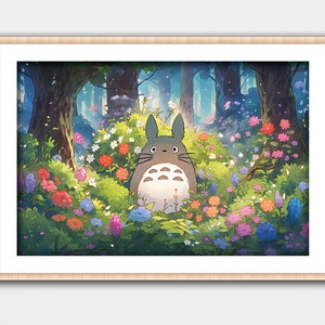 Chibi Kawaii UwU Bonito Anime Estúdio Arte Impressão Parede Decoração Casa Pôster Geek Nerd Jogos Gamer Presente Sala de Computador Mangá Floral Flores Lofi