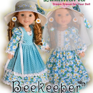 14 Inch Doll Clothes Pattern Beekeeper Fits American Girl Wellie Wishers Heart 4 Heart Dolls Glitter Girls Dress by Luminaria Designs