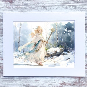 Printable Wall Art Ophilia Octopath Traveler Anime Fan Art Print Home Decor Poster Geek Nerd Gaming Gamer Concept Computer Room Watercolor