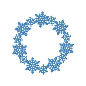 Snowflakes Round Frame Holidays Embroidery Design File Machine Merry Christmas Winter Wreath Pattern Digital Download dst pes jef & More