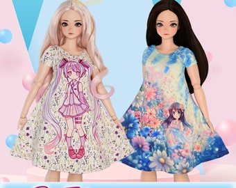Smart Doll Päronkropp Dockkläder Mönster 23,5" BJD PDF Klänning Trendig Skjorta Tunika Blus Modern Anime Kulledad Luminaria Mönsterdesigner
