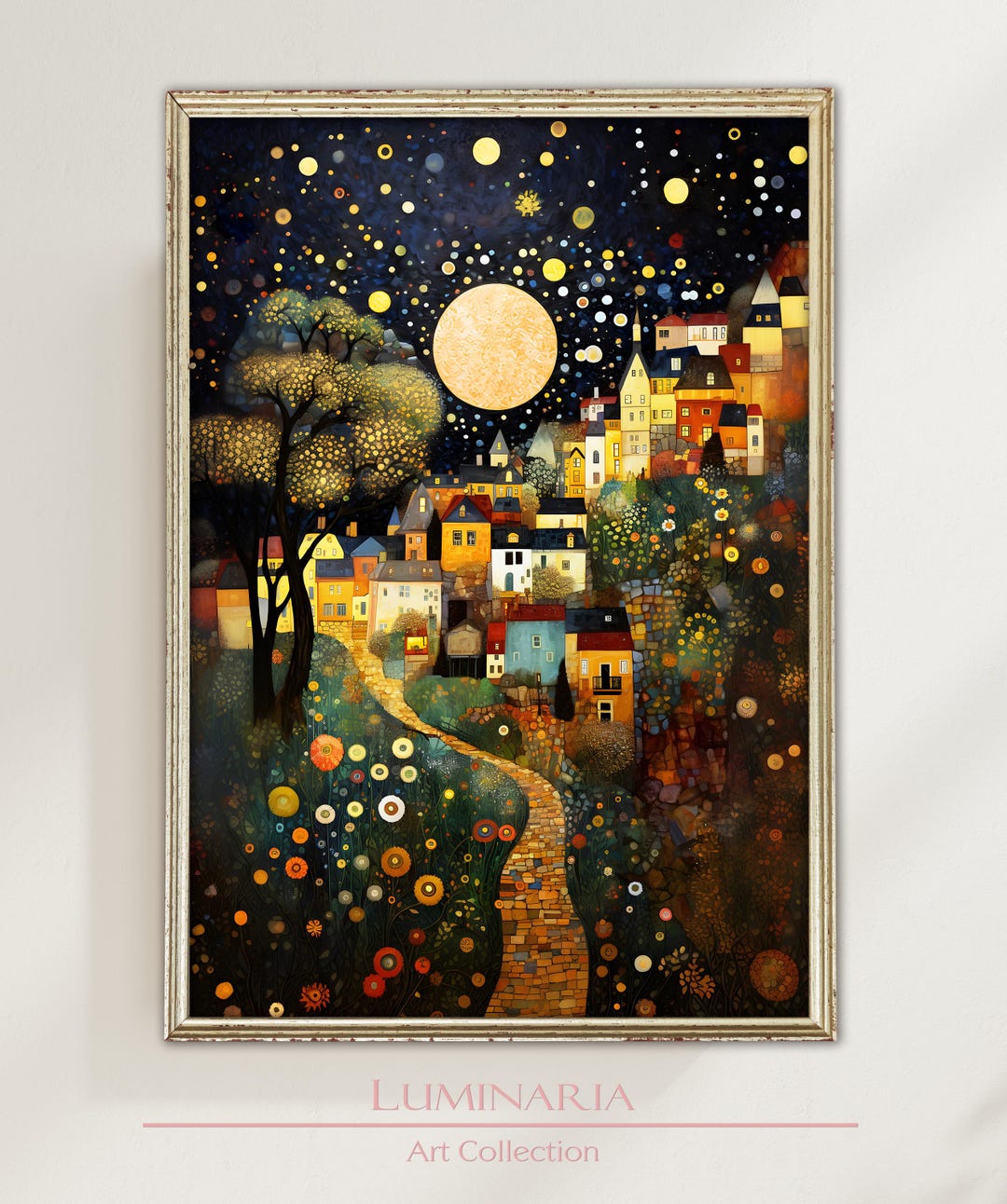 Gustav Klimt Inspired Landscape Art Print Wall Home Decor Poster