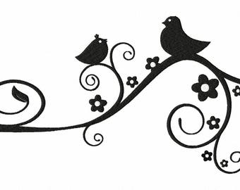 Stylish Birds Machine Embroidery Design File, Pattern .vip .vp3 .hus .pes .pec .jef .sew .xxx .csd .dst .exp .emd .10o .pcs and More