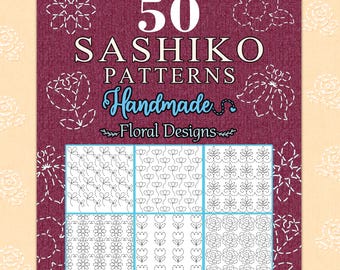 Sashiko Embroidery Patterns - PDF Set of 50 Hand Stitching Templates - Printable Stick and Stitch - Visible Mending