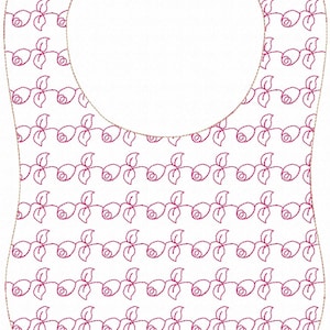 No Sew In the Hoop Baby Bib Roses Embroidery Design File Pattern 3 Sizes Also Includes Size for American Girl Bitty Baby ITH Baby Nursery