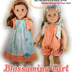 18 Inch Doll Clothes Pattern Fits 18&quot; American Girl CRAFT SHOW FRIENDLY Dress Blossoming Girl by Luminaria Designs