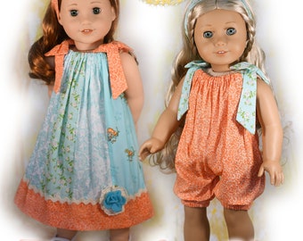 18 Inch Doll Clothes Pattern Fits 18" American Girl CRAFT SHOW FRIENDLY Dress Blossoming Girl by Luminaria Designs