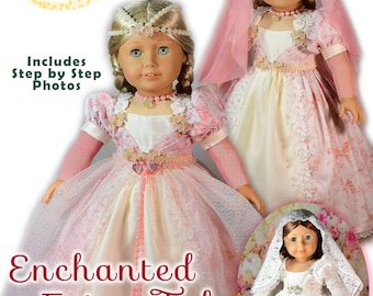 18 Inch Doll Clothes Pattern Fits 18" American Girl Wedding Dress Enchanted Fairy Tale by Luminaria Designs