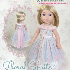 PDF Doll Clothes Dress Pattern Fits 14.5" Wellie Wishers by American Girl Welliewishers Fairy Instant Download Sewing by Luminaria Designs