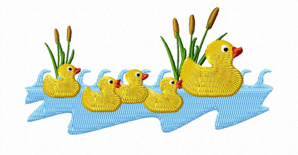 5 Ducks in a Pond Baby Machine Embroidery File Design Face Etsy