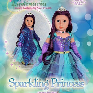 18 pouces vêtements pour poupée PDF Patron de couture robe de fée prune en sucre Luminaria Designs Gala de Noël