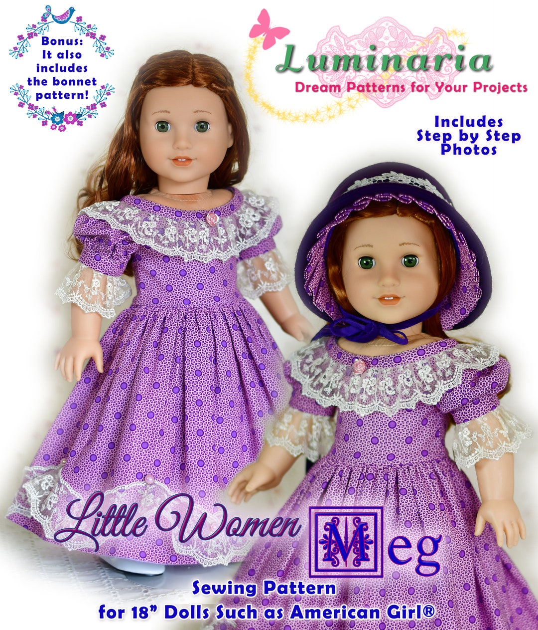 Civil War Little Women 18 Inch Doll Clothes Dress PDF Sewing Pattern for 18 Dolls Such as American Girl Dress by Luminaria Designs - Etsy