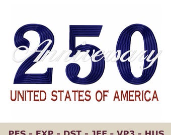 Machine Embroidery Design File USA 250 Patriotic 4th of July Pattern Download dst pes jef & More