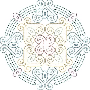 Circular Mandala Abstract Quilting Towel Embroidery Design File Machine Embroidery Pattern Digital Instant Download dst pes jef & More Bride
